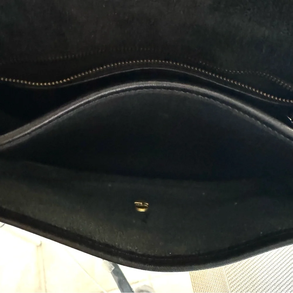 Coach Vintage Leather Prairie Shoulder Bag Messenger Flap Black Crossbody 9954